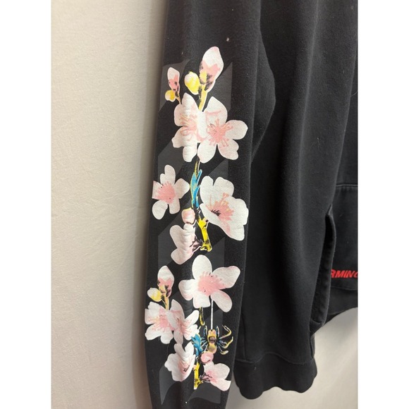 Off-White Global Warming Hoodie Men's Black Cherry Blossom Virgil Abloh 2XL - Picture 3 of 11